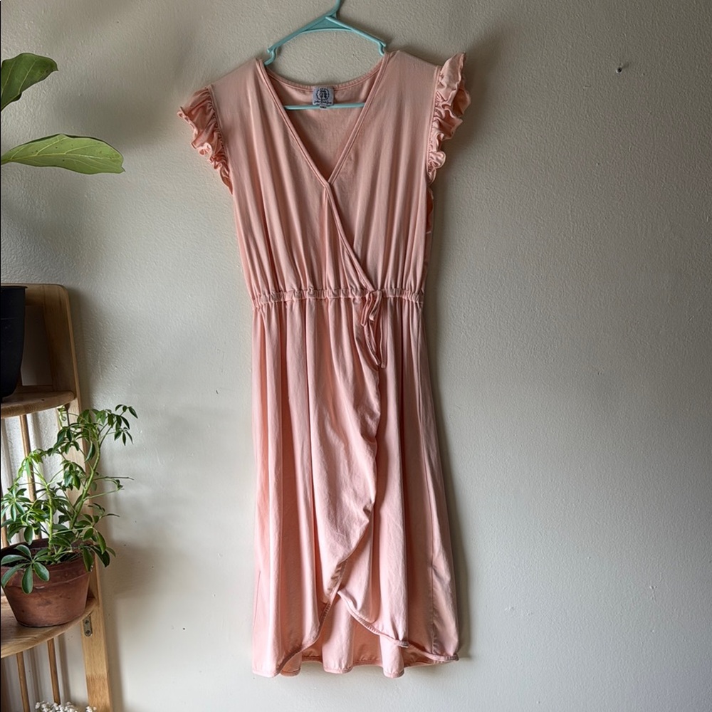 Peach V-Neck Dress